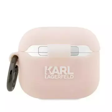 Schutzhülle für Kopfhörer Karl Lagerfeld KLA3RUNCHP für Apple AirPods 3 Cover rosa/rosa Silikon Choupette Head 3D