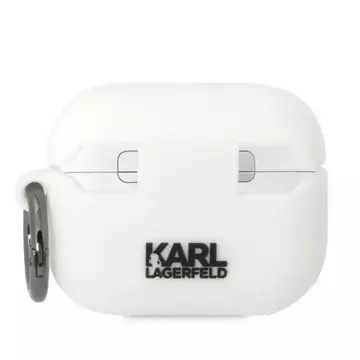 Schutzhülle für Kopfhörer Karl Lagerfeld KLACAPSILKCW für Apple AirPods Pro Hülle weiß/weiß Silikon Karl