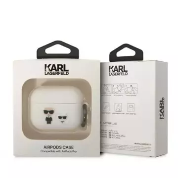 Schutzhülle für Kopfhörer Karl Lagerfeld KLACAPSILKCW für Apple AirPods Pro Hülle weiß/weiß Silikon Karl