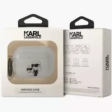 Schutzhülle für Kopfhörer Karl Lagerfeld KLAP2HNKCTGT für Apple AirPods Pro 2 Abdeckung transparent Gliter Karl