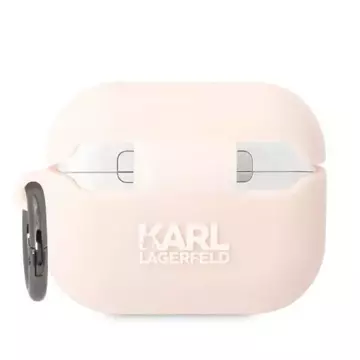 Schutzhülle für Kopfhörer Karl Lagerfeld KLAPRUNIKP für Apple AirPods Pro Cover rosa/rosa Silikon Karl Head 3D