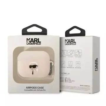 Schutzhülle für Kopfhörer Karl Lagerfeld KLAPRUNIKP für Apple AirPods Pro Cover rosa/rosa Silikon Karl Head 3D