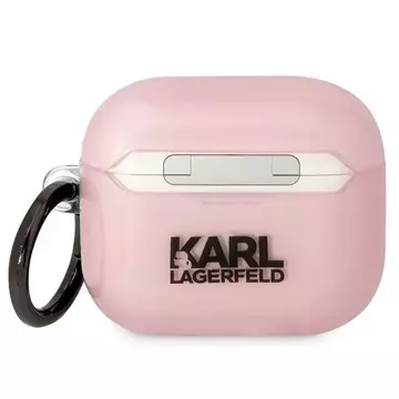 Schutzhülle für Kopfhörer Karl Lagerfeld für Airpods 3 Cover Pink/Pink Ikonik Choupette