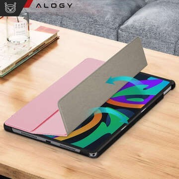 Schutzhülle für Lenovo Tab M11 10,95 Zoll TB330FU / TB330XU / TB331FC, Buchhülle mit Klappgehäuse, Schutzhülle, Alogy Pink Glass Stylus