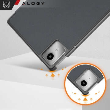 Schutzhülle für Lenovo Tab M11 10,95 Zoll TB330FU / TB330XU / TB331FC, Buchhülle mit Klappgehäuse, Schutzhülle aus grauem Glas von Alogy