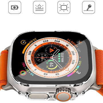 Schutzhülle mit Glas Alogy Protector Case 2in1 Overlay Case für Apple Watch Ultra 49mm Klar