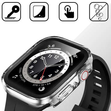 Schutzhülle mit Glas Alogy Protector Case 2in1 Overlay-Hülle für Apple Watch 7/8 41 mm Transparent