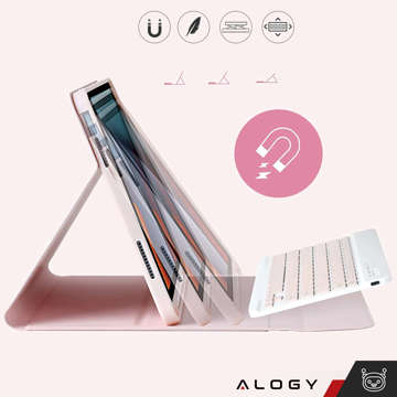 Schutzhülle mit kabelloser Tastatur Alogy Keyboard Case mit Stifthalter für Apple iPad 10.9 2022 Pink Glass