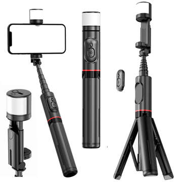 Selfie-Stick Alogy Techsuit Selfie-Stick, Stativ, kabellose Bluetooth-Fernbedienung mit Fernbedienung, Schwarz