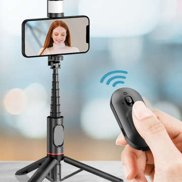 Selfie-Stick Alogy Techsuit Selfie-Stick, Stativ, kabellose Bluetooth-Fernbedienung mit Fernbedienung, Schwarz