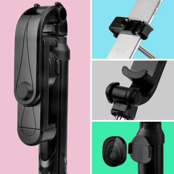 Selfie Stick Bluetooth-Handyhalter Stativ-Handyhalter mit Fernbedienung Bluetooth-Stativ Schwarz