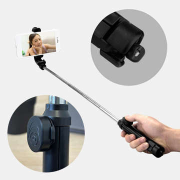 Selfie Stick Bluetooth-Handyhalter Stativ-Handyhalter mit Fernbedienung Bluetooth-Stativ Schwarz