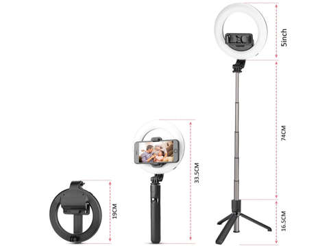 Selfie Stick LED Fotolampe Alogy Ring klein mit Kosmetikstativ für Fotos