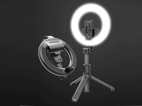 Selfie Stick LED Fotolampe Alogy Ring klein mit Kosmetikstativ für Fotos