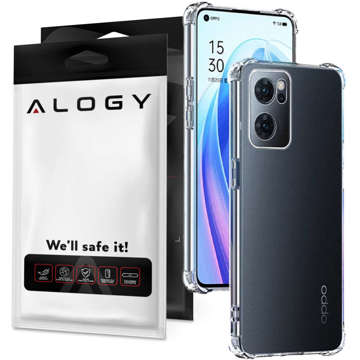 ShockProof Alogy Silikonhülle für Oppo Reno7 5G Global Clear Glass