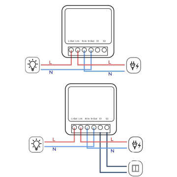 Smart Set aus 2x WiFi Schalter Alogy Mini Einbauschalter Tuya Smart Life 16A Smart Home weiß