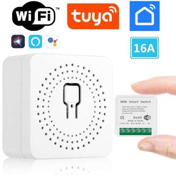 Smart Set aus 2x WiFi Schalter Alogy Mini Einbauschalter Tuya Smart Life 16A Smart Home weiß