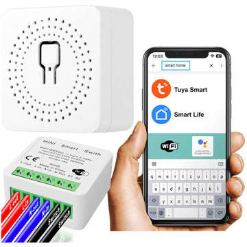 Smart Set aus 2x WiFi Schalter Alogy Mini Einbauschalter Tuya Smart Life 16A Smart Home weiß