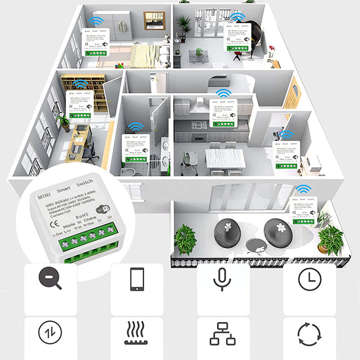 Smart Set aus 2x WiFi Schalter Alogy Mini Einbauschalter Tuya Smart Life 16A Smart Home weiß