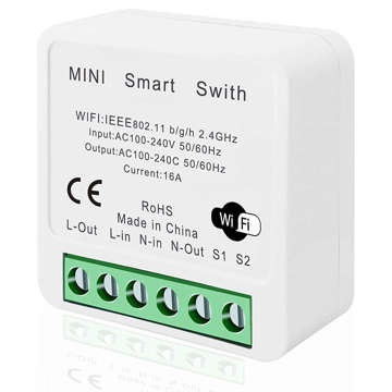 Smart WiFi Schalter Alogy Mini Einbauschalter Tuya Smart Life 16A Smart Home weiß