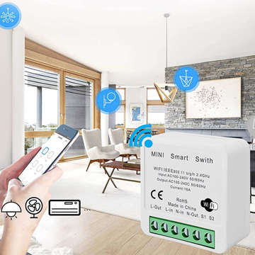 Smart WiFi Schalter Alogy Mini Einbauschalter Tuya Smart Life 16A Smart Home weiß