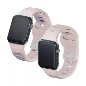 Smartwatch-Zubehör 3mk Silicone Watch Strap für Apple Watch 42/44/45/49 mm Latte