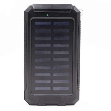 Solar Powerbank Powerbank Schnellladung mit Taschenlampe 2x USB 20000mAh Armored Black