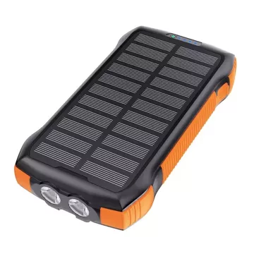 Solar Powerbank mit induktivem Laden Choetech B567 3x USB 20000mAh 20W / QC 18W / Qi 10W (schwarz und orange)