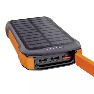 Solar Powerbank mit induktivem Laden Choetech B567 3x USB 20000mAh 20W / QC 18W / Qi 10W (schwarz und orange)