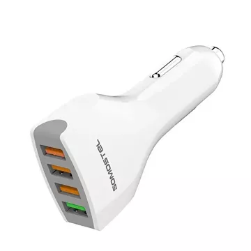 Somostel SMS-A66 Quick Charge QC 3.0 3A 4X USB Autoladegerät Weiß