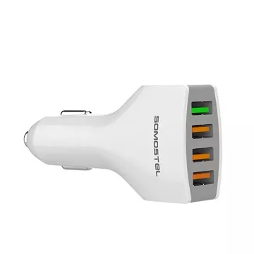 Somostel SMS-A66 Quick Charge QC 3.0 3A 4X USB Autoladegerät Weiß