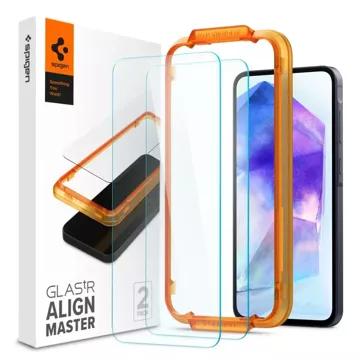 Spigen Alm Glas.tR Panzerglas 2er-Pack für Samsung Galaxy A55 5G Klar