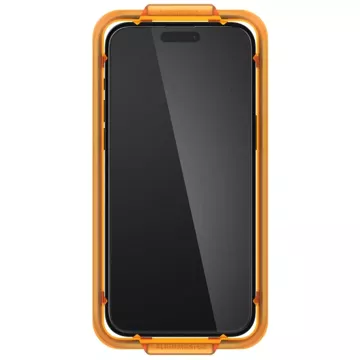 Spigen Alm Glass FC 2er-Pack gehärtetes Glas für Apple iPhone 15 Plus Schwarz