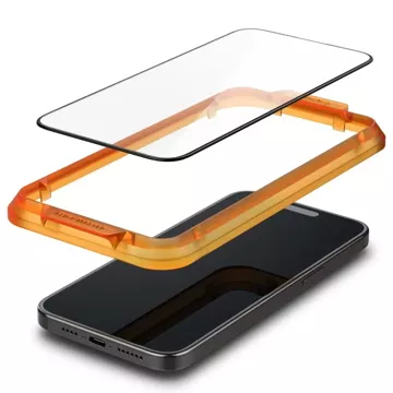 Spigen Alm Glass FC 2er-Pack gehärtetes Glas für Apple iPhone 15 Plus Schwarz