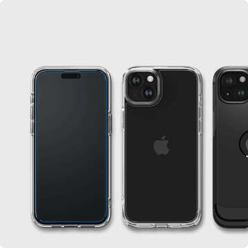 Spigen Alm Glass FC 2er-Pack gehärtetes Glas für Apple iPhone 15 Schwarz