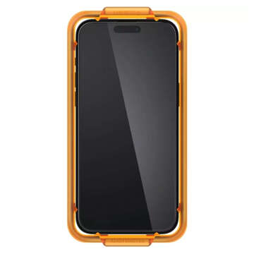 Spigen Alm Glass FC 2er-Pack gehärtetes Glas für Apple iPhone 15 Schwarz