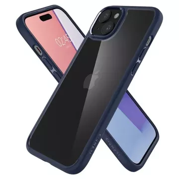 Spigen Crystal Hybrid-Hülle für Apple iPhone 15 Plus – transparent und blau