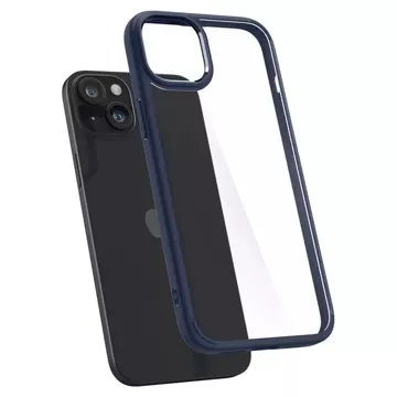 Spigen Crystal Hybrid-Hülle für Apple iPhone 15 Plus – transparent und blau