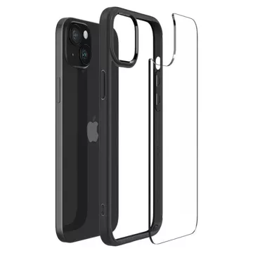 Spigen Crystal Hybrid-Hülle für Apple iPhone 15 Plus – transparent und schwarz