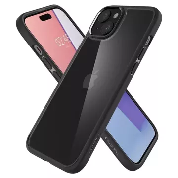 Spigen Crystal Hybrid-Hülle für Apple iPhone 15 Plus – transparent und schwarz