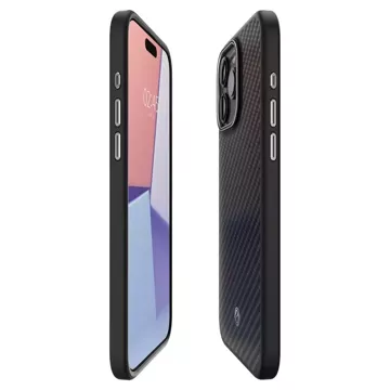 Spigen Enzo Made Mag Mag Safe Hülle für Apple iPhone 15 Pro Mattschwarz