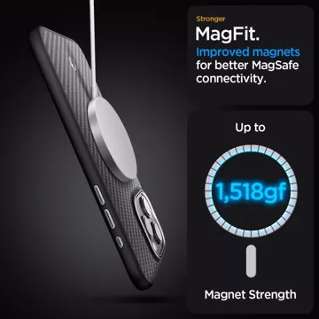 Spigen Enzo Made Mag Mag Safe Hülle für Apple iPhone 15 Pro Mattschwarz