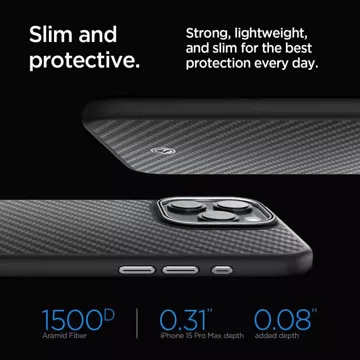 Spigen Enzo Made Mag Safe Hülle für Apple iPhone 15 Pro Max Mattschwarz