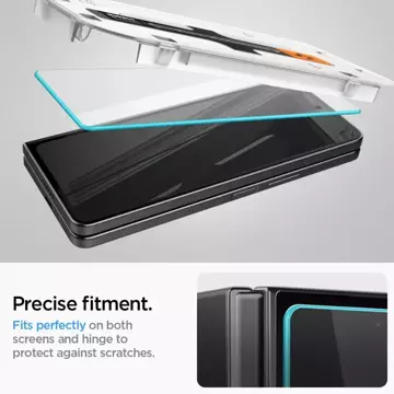 Spigen Glas.tR „EZ FIT“ 2er-Pack gehärtetes Glas für Samsung Galaxy Z Fold 5 Klar