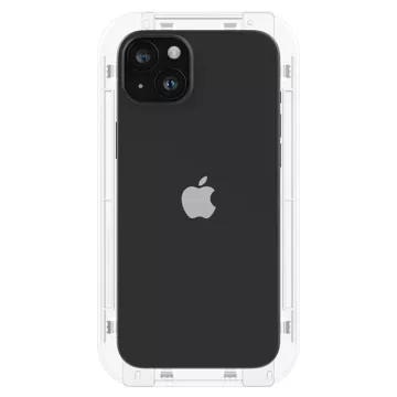 Spigen Glas.tR „EZ Fit“ FC 2er-Pack gehärtetes Glas für iPhone 15 Schwarz