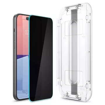 Spigen Glas.tR „EZ Fit“ gehärtetes Glas für Apple iPhone 15 Plus Privacy