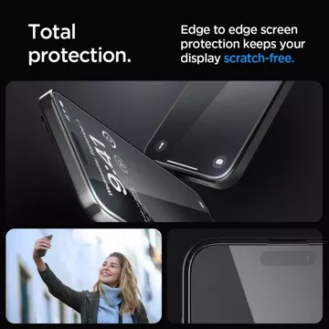 Spigen Glas.tR „Ez Fit“ FC 2er-Pack gehärtetes Glas für Apple iPhone 15 Pro Max Schwarz