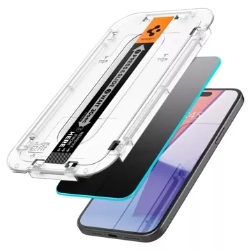 Spigen Glas.tR „Ez Fit“ gehärtetes Glas 2er-Pack für Apple iPhone 15 Plus Privacy