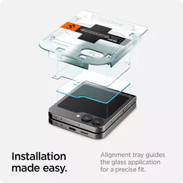 Spigen Glas.tR „Ez Fit“ gehärtetes Glas 2er-Pack für Samsung Galaxy Z Flip 6 Clear