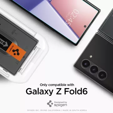 Spigen Glas.tR „Ez Fit“ gehärtetes Glas 2er-Pack für Samsung Galaxy Z Fold 6 Clear